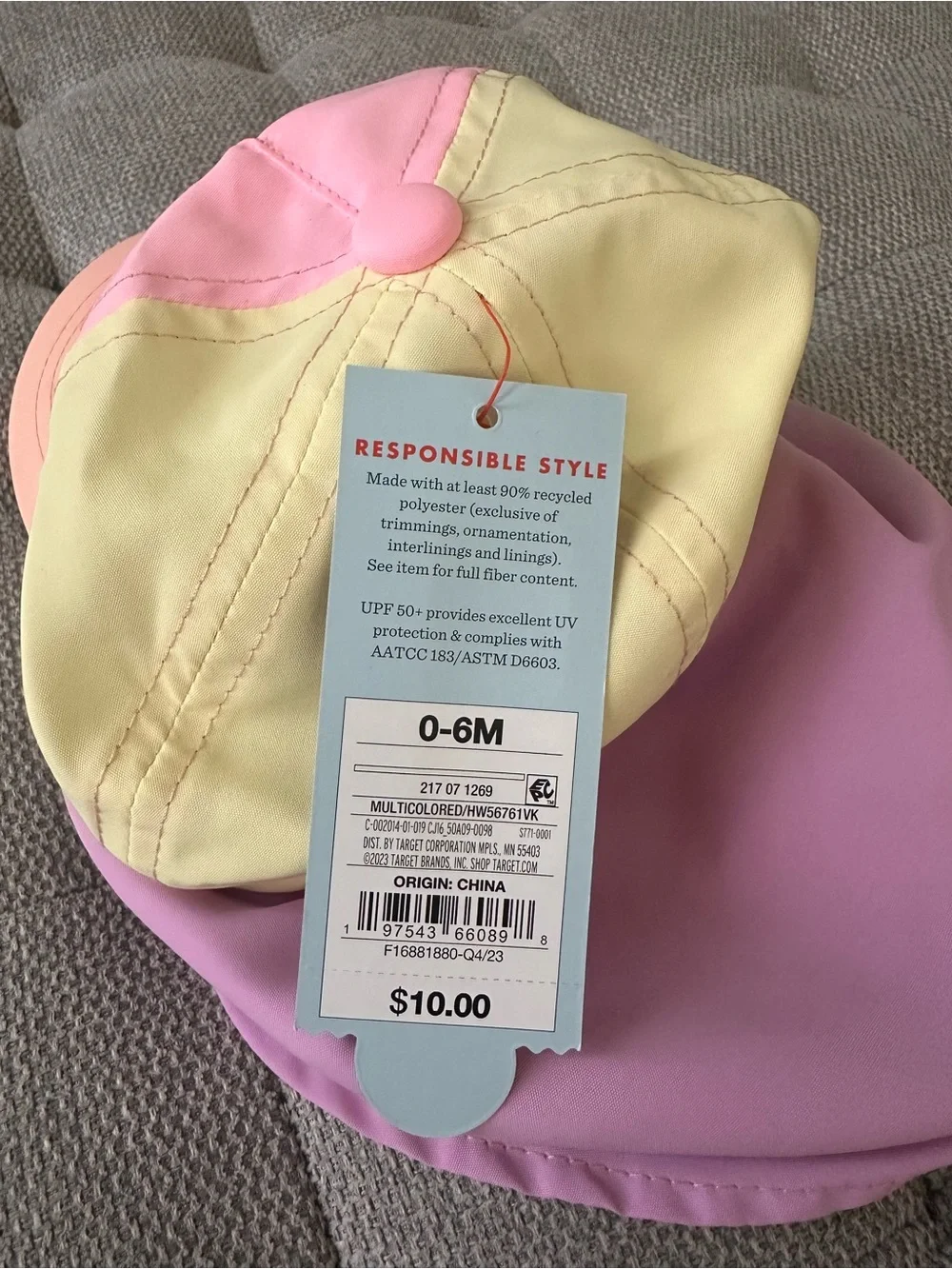 Kids Pastel Sun Hat - Pink, Yellow, Lavender